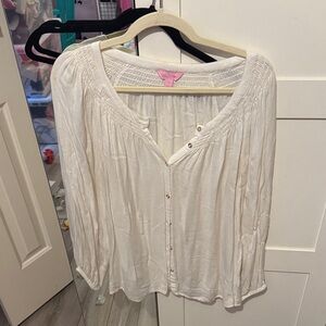 Lilly Pulitzer Cream Button-Up Blouse